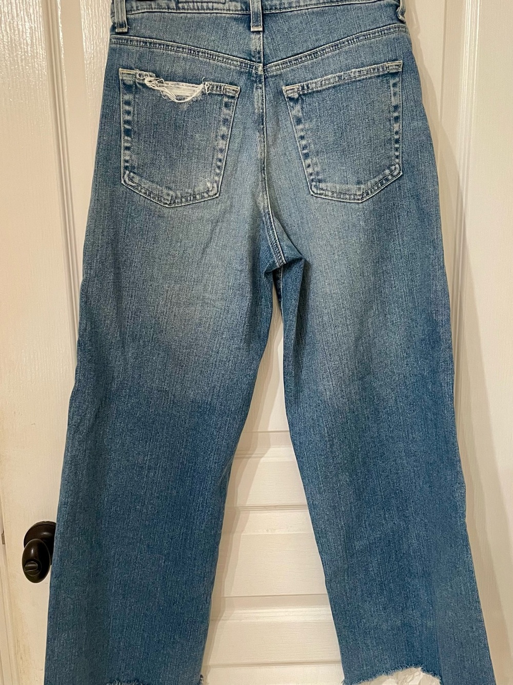 AG Adriano Goldschmied Saige Wide Leg Crop Jeans Distressed - Picture 3 of 6